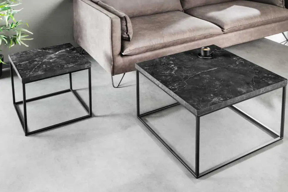 Moderner Couchtisch ARCHITECTURE 60cm graphit Metallgestell
