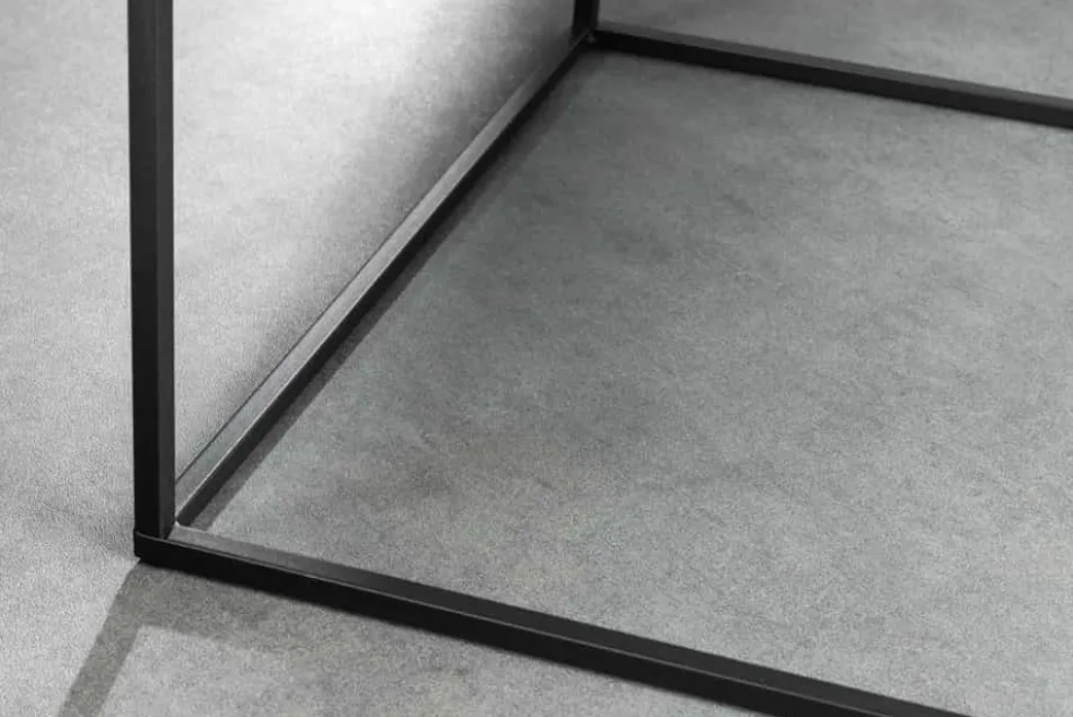 Moderner Couchtisch ARCHITECTURE 60cm weiß Marmor-Design Metallgestell