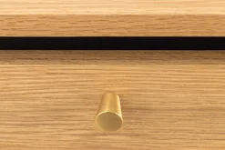 Moderner Couchtisch ATELIER 120cm natur Eiche schwarz mit zwei Schubladen