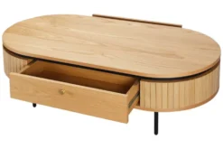 Moderner Couchtisch ATELIER 120cm natur Eiche schwarz mit zwei Schubladen