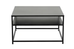 Moderner Couchtisch DURA STEEL 70cm schwarz Metall mit Ablagefach