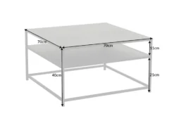 Moderner Couchtisch DURA STEEL 70cm schwarz Metall mit Ablagefach