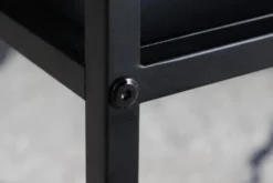 Moderner Couchtisch DURA STEEL 70cm schwarz Metall mit Ablagefach