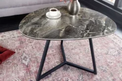 Moderner Couchtisch MARVELOUS 70cm taupe Marmor Keramik made in Italy