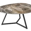 Moderner Couchtisch MARVELOUS 90cm taupe Marmor Keramik made in Italy