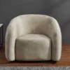 Moderner Design Sessel VOGUE 95cm beige Samt mit Armlehnen und Nosagfederung