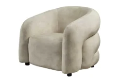 Moderner Design Sessel VOGUE 95cm beige Samt mit Armlehnen und Nosagfederung