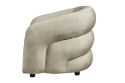 Moderner Design Sessel VOGUE 95cm beige Samt mit Armlehnen und Nosagfederung