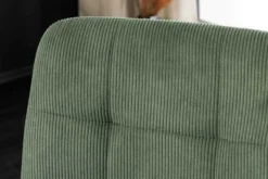 Moderner Design Stuhl TRES CHIC grün Cord schwarze Metallbeine Esszimmer
