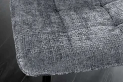 Moderner Design Stuhl TRES CHIC grau Chenille Cremona schwarze Metallbeine