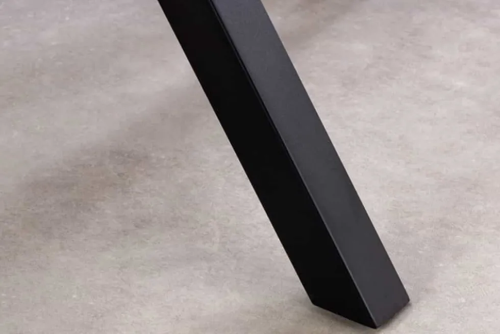 Moderner Esstisch GALAXIE 160cm weiß Keramik schwarz Metall Sterngestell