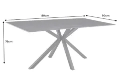 Moderner Esstisch GALAXIE 180cm anthrazit Keramik schwarz Metall Sterngestell