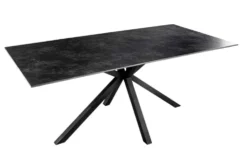 Moderner Esstisch GALAXIE 160cm anthrazit Keramik schwarz Metall Sterngestell