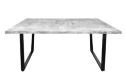 Moderner Esstisch LOFT 160cm grau Beton-Design schwarze Metallbeine Kufengestell Industrial