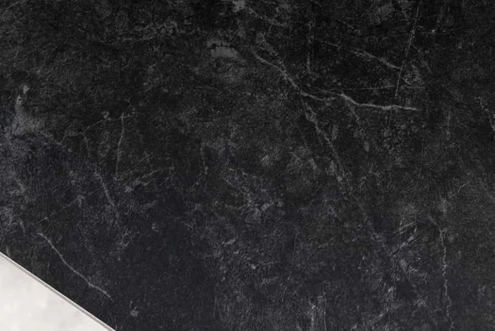 Moderner Esstisch MILANO 140cm anthrazit Keramik schwarze Metallbeine