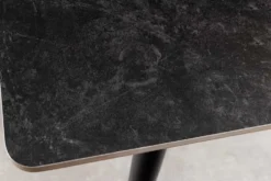 Moderner Esstisch MILANO 140cm anthrazit Keramik schwarze Metallbeine