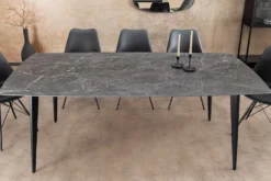 Moderner Esstisch MILANO 180cm anthrazit Keramik schwarze Metallbeine