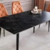 Moderner Esstisch MILANO 120cm anthrazit Keramik schwarze Metallbeine