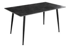 Moderner Esstisch MILANO 120cm anthrazit Keramik schwarze Metallbeine
