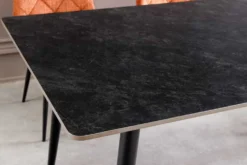 Moderner Esstisch MILANO 120cm anthrazit Keramik schwarze Metallbeine