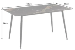 Moderner Esstisch MILANO 140cm schwarz gold sand Aurora Oro Keramik Metallgestell