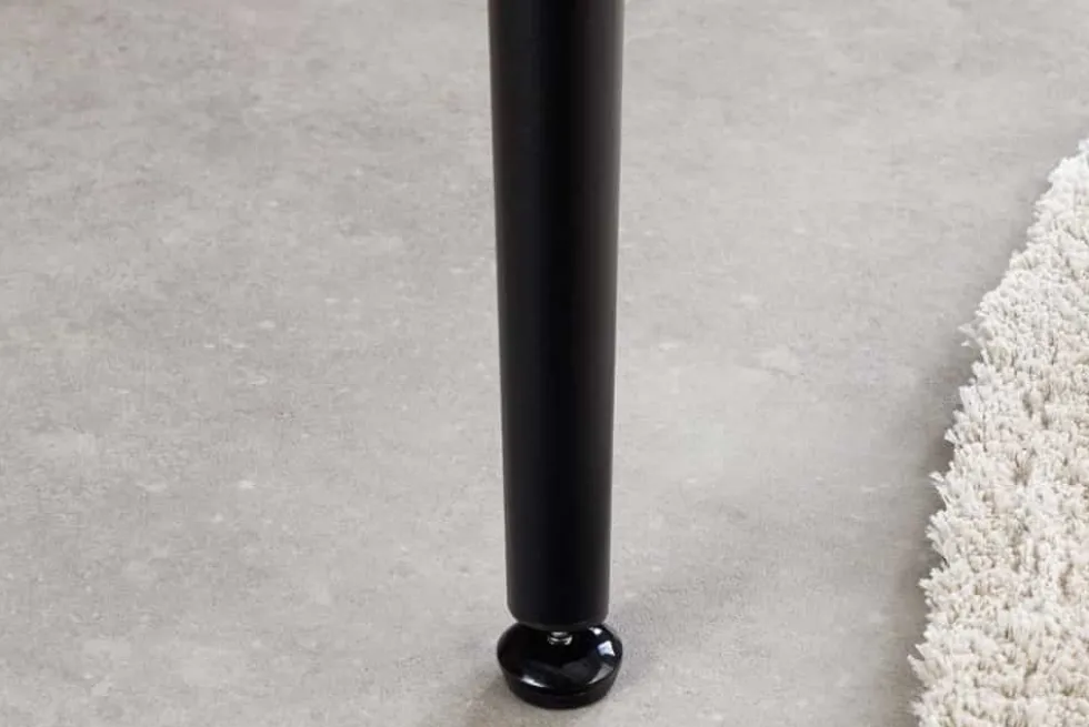 Moderner Esstisch MILANO 120cm weiß Keramik schwarze Metallbeine