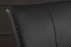 Moderner Freischwinger SAMSON schwarz Echtleder mit Armlehne und Metallrahmen