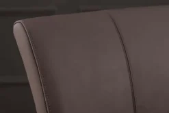 Moderner Freischwinger SAMSON taupe grau Echtleder mit Armlehnen und Metallrahmen