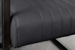Moderner Freischwinger Stuhl BIG ASTON Echtleder schwarz Taschenfederkern Metall
