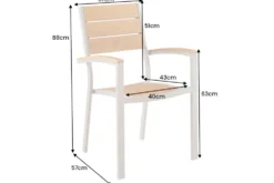 Moderner Gartenstuhl DESIGNO natur greige Aluminium stapelbar wetterfest