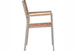 Moderner Gartenstuhl DESIGNO 90cm natur greige Aluminium stapelbar wetterfest