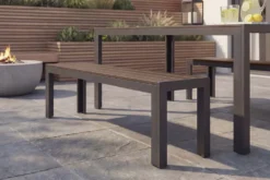 Moderner Gartentisch DESIGNO 205cm dunkelbraun schwarz Aluminium wetterfest