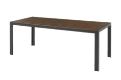 Moderner Gartentisch DESIGNO 205cm dunkelbraun schwarz Aluminium wetterfest