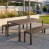 Moderner Gartentisch DESIGNO 150cm dunkelbraun schwarz Aluminium wetterfest