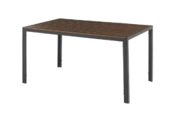 Moderner Gartentisch DESIGNO 150cm dunkelbraun schwarz Aluminium wetterfest