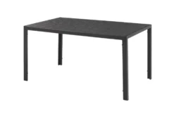 Moderner Gartentisch DESIGNO 150cm anthrazit schwarz Aluminium wetterfest Outdoor Esstisch