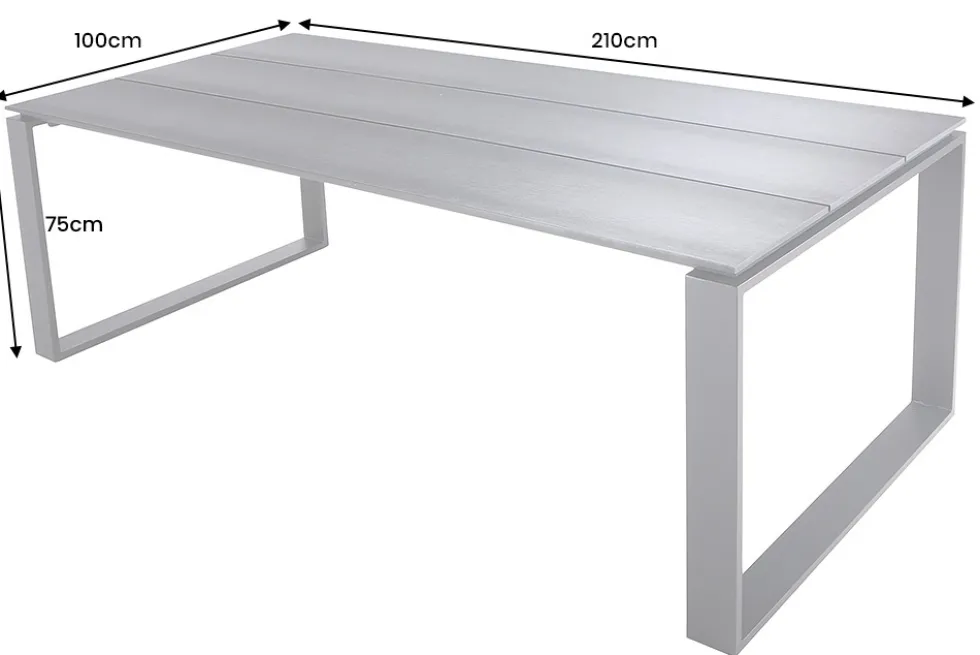 Moderner Gartentisch FLOATING 210cm anthrazit Aluminium In- und Outdoor Esstisch