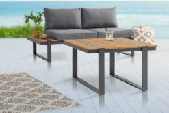Moderner Gartentisch TAMPA LOUNGE 80cm anthrazit Aluminium wetterfest Outdoor Balkontisch