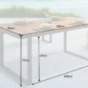 Moderner Gartentisch TAMPA LOUNGE 180cm grau natur Aluminium Outdoor Esstisch wetterfest