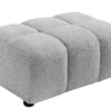 Moderner Hocker CLOUD 100cm grau Bouclé Federkern Fußhocker Sitzhocker