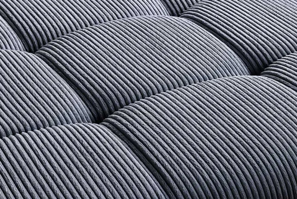 Moderner Hocker ELEGANCIA 110cm anthrazit Cord Fußhocker Sitzhocker