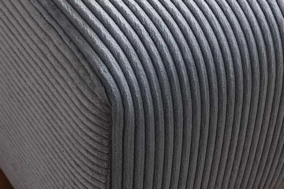 Moderner Hocker ELEGANCIA 110cm anthrazit Cord Fußhocker Sitzhocker