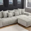 Moderner Hocker ELEGANCIA 110cm champagner beige Cord Fußhocker Sitzhocker
