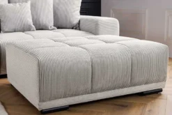 Moderner Hocker ELEGANCIA 110cm champagner beige Cord Fußhocker Sitzhocker
