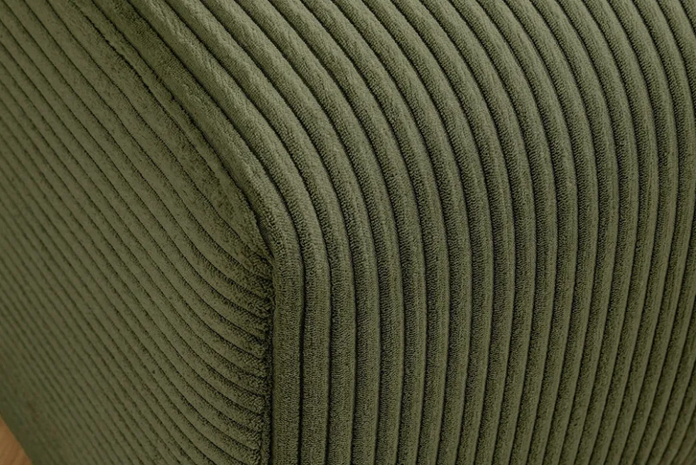 Moderner Hocker ELEGANCIA 110cm grün Cord mit Ziersteppung