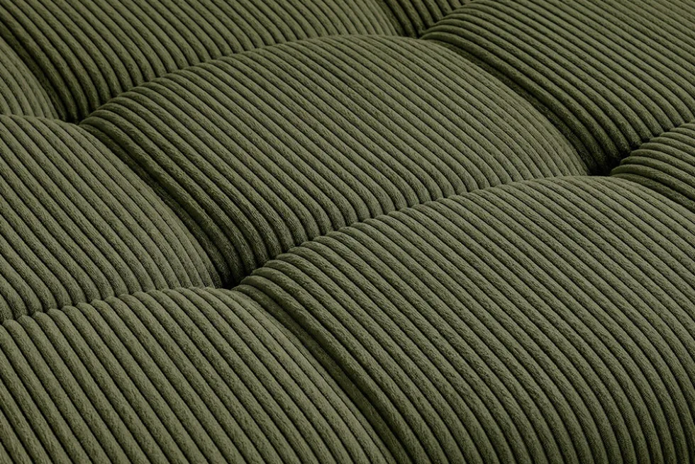 Moderner Hocker ELEGANCIA 110cm grün Cord mit Ziersteppung