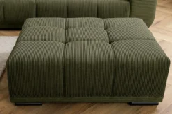 Moderner Hocker ELEGANCIA 110cm grün Cord mit Ziersteppung
