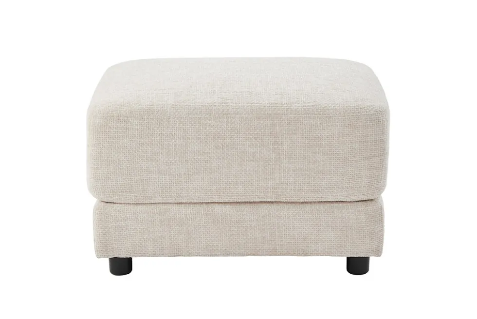 Moderner Hocker LOFT 75cm champagner beige Chenille Nosagfederung Taschenfederkern
