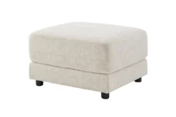 Moderner Hocker LOFT 75cm champagner beige Chenille Nosagfederung Taschenfederkern