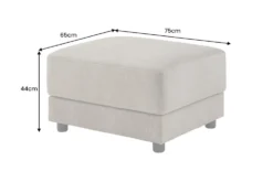 Moderner Hocker LOFT 75cm taupe Vogue Velours Samt Nosagfederung Taschenfederkern
